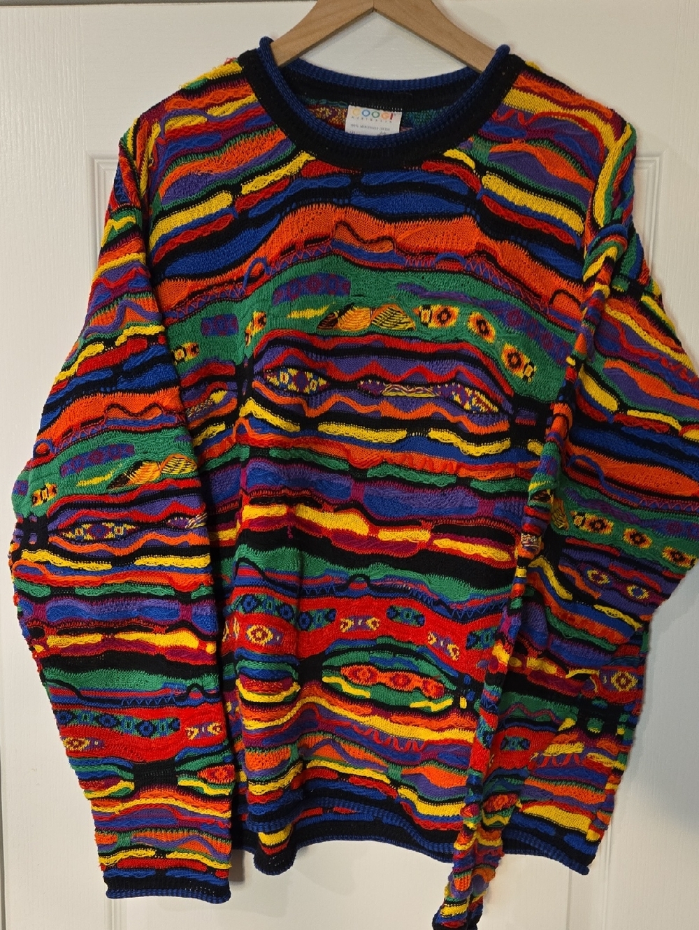 1990s Vintage Coogi Rainbow 3D Knit Sweater